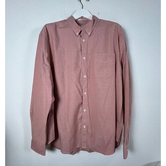 Lucky Brand Mens XXL Classic Fit Pink Button-Down Shirt Saturday Stretch New $59 - Picture 1 of 9